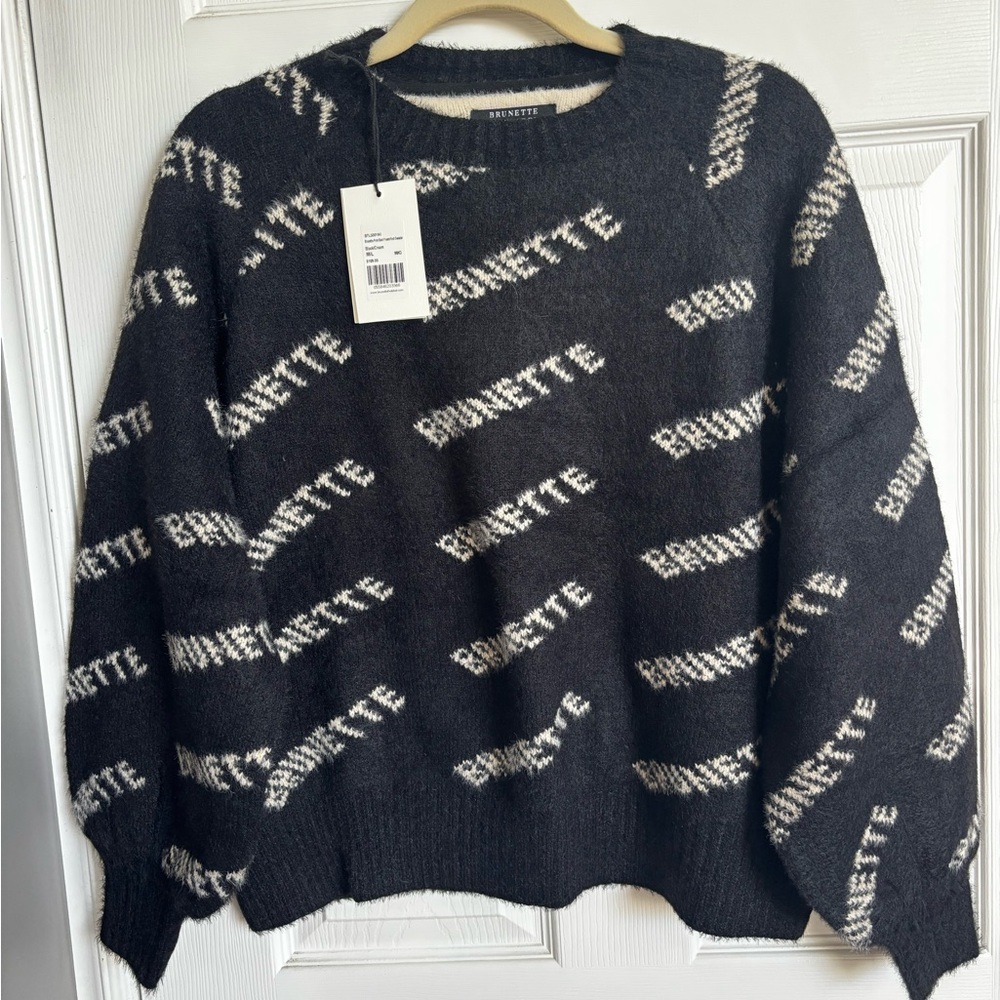 Brunette The Label Black and Cream Knit sweater